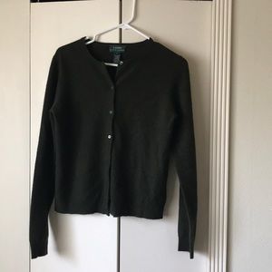 Vintage olive green cashmere cardigan